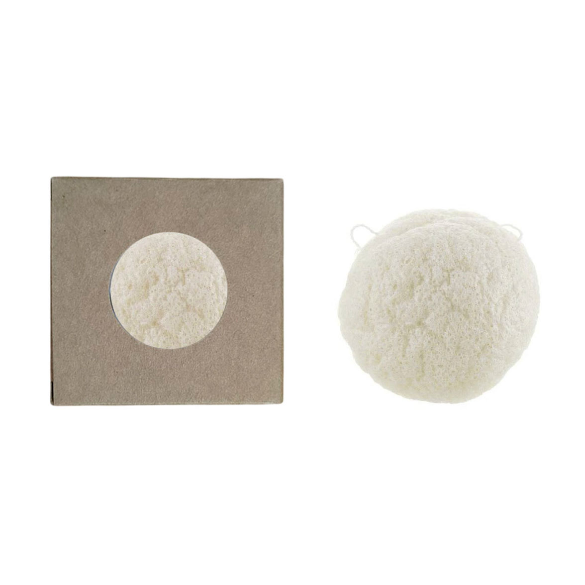 Конжаковий спонж для обличчя Cosmo Shop Konjac Sponge напівм'ячик, білий, 1 шт (CS020)