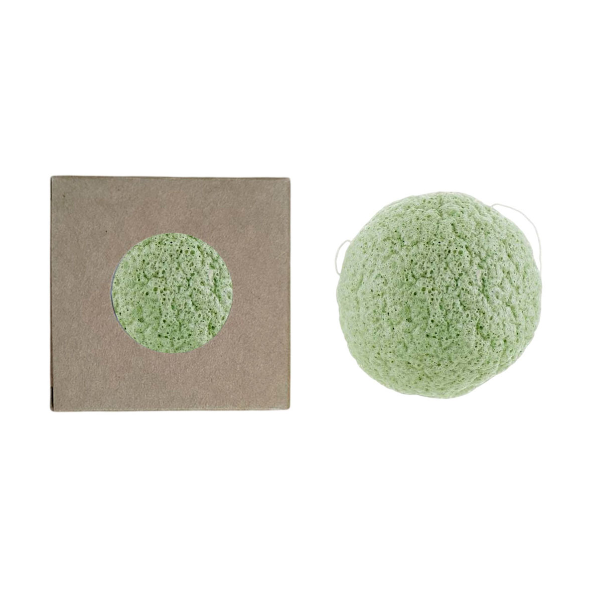 Конжаковий спонж для обличчя Cosmo Shop Konjac Sponge напівм'ячик, зелений чай, 1 шт (CS031)